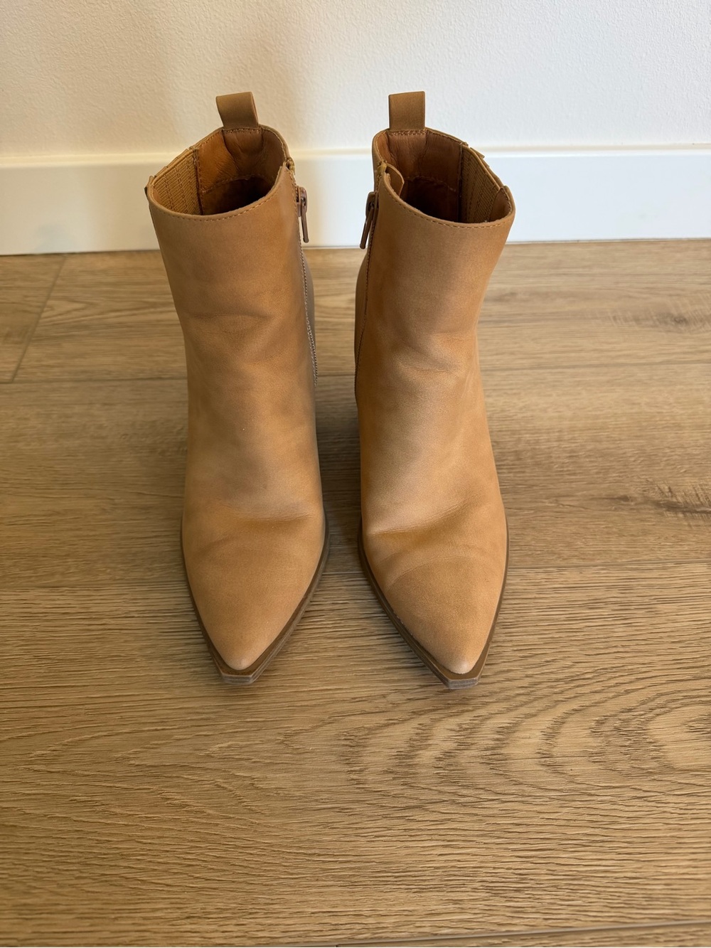 Women’s Tan Pointed Toe Ankle Boots